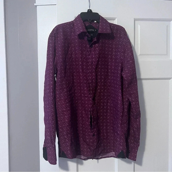 Silver Stone Modern Fit Button Down‎ Shirt Patterned Dress Shirt Size M - Picture 1 of 6